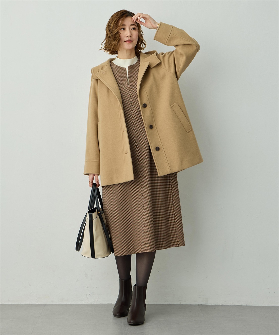 Petit Honfleur フェイクウールコート_sub_13