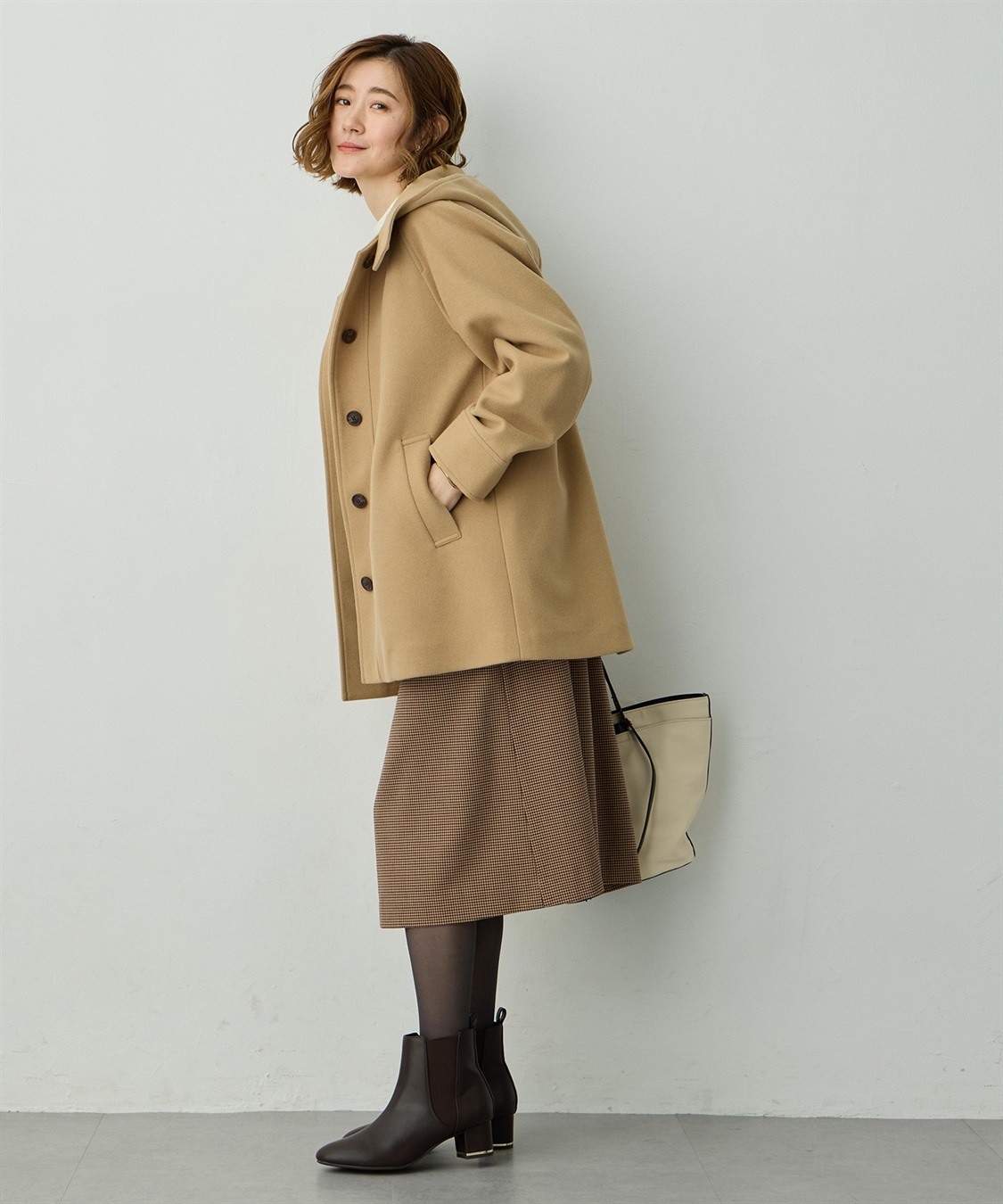 Petit Honfleur フェイクウールコート_sub_14