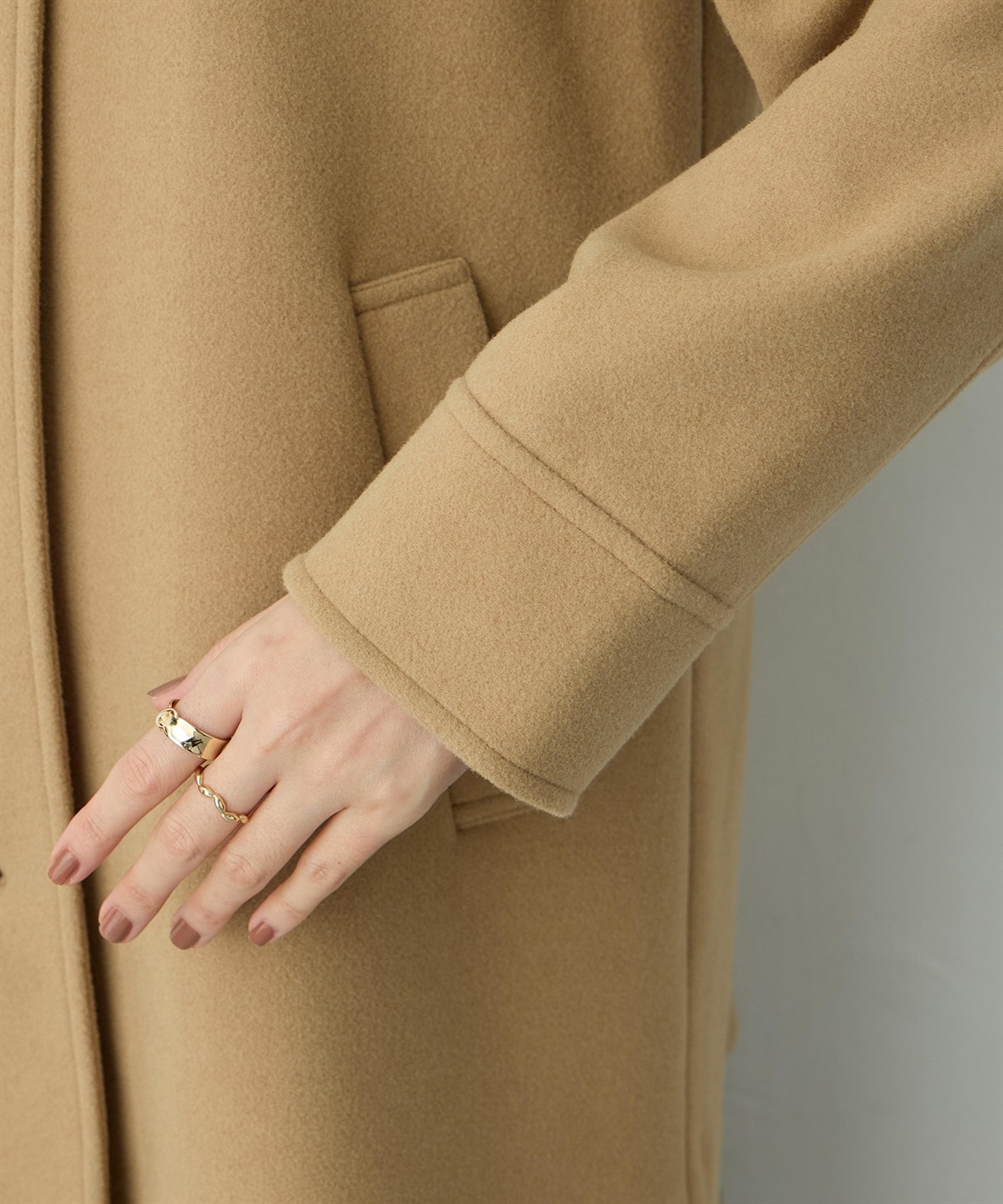 Petit Honfleur フェイクウールコート_sub_17