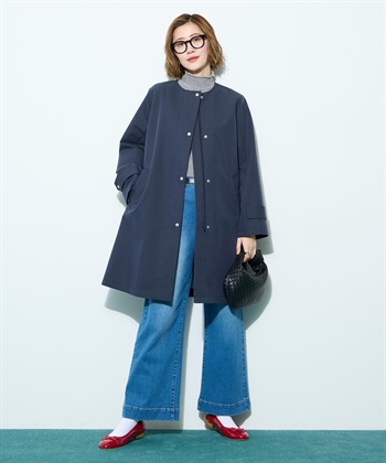 Petit Honfleur ノーカラーロングコート【はっ水・花粉が落ちやすい】_subthumb_4