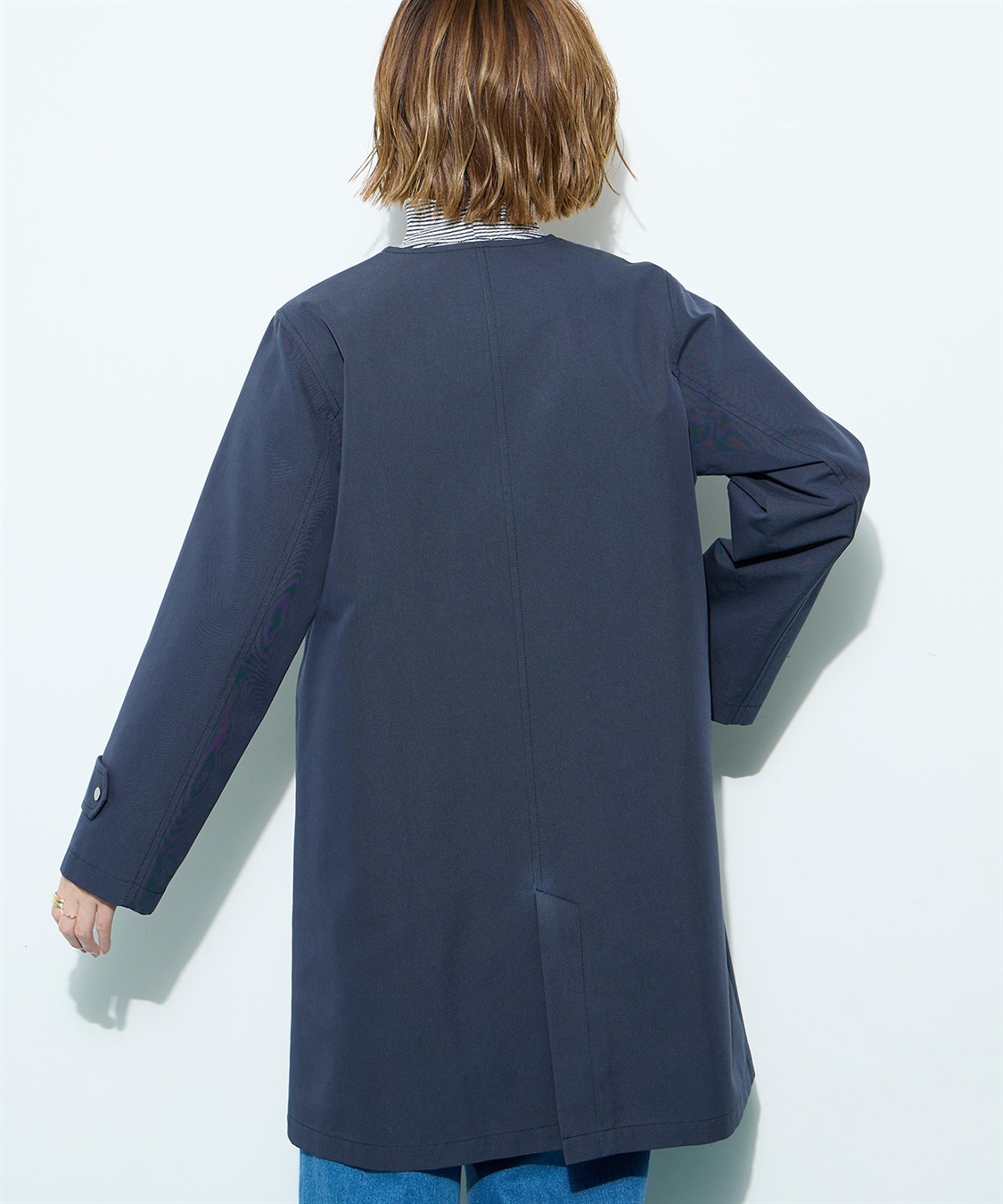 Petit Honfleur ノーカラーロングコート【はっ水・花粉が落ちやすい】_sub_9