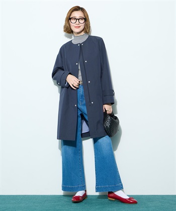 Petit Honfleur ノーカラーロングコート【はっ水・花粉が落ちやすい】_subthumb_10