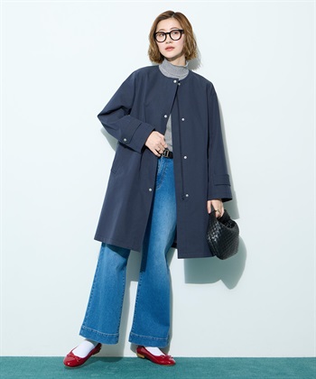 Petit Honfleur ノーカラーロングコート【はっ水・花粉が落ちやすい】_subthumb_11