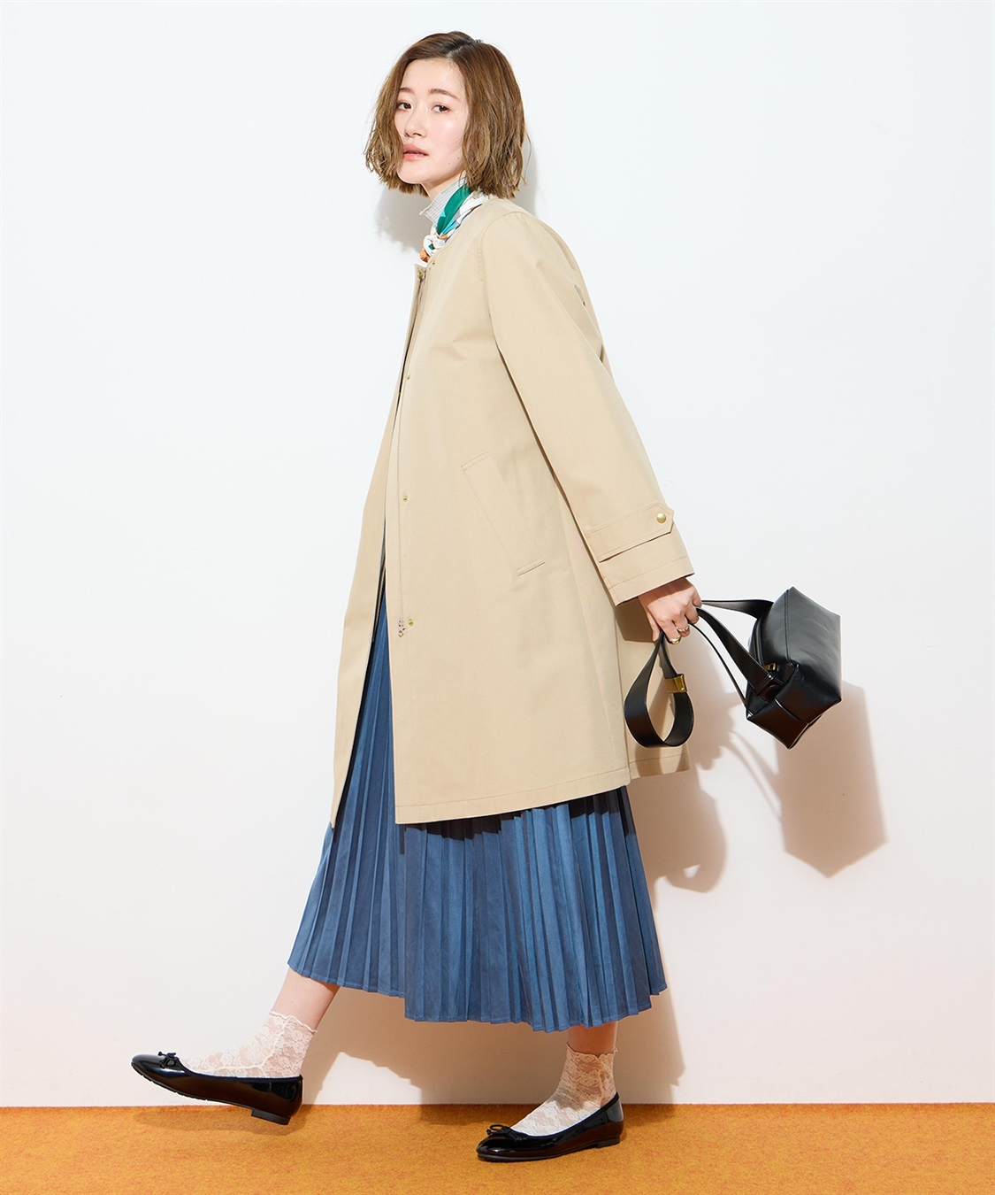 Petit Honfleur ノーカラーロングコート【はっ水・花粉が落ちやすい】_sub_12