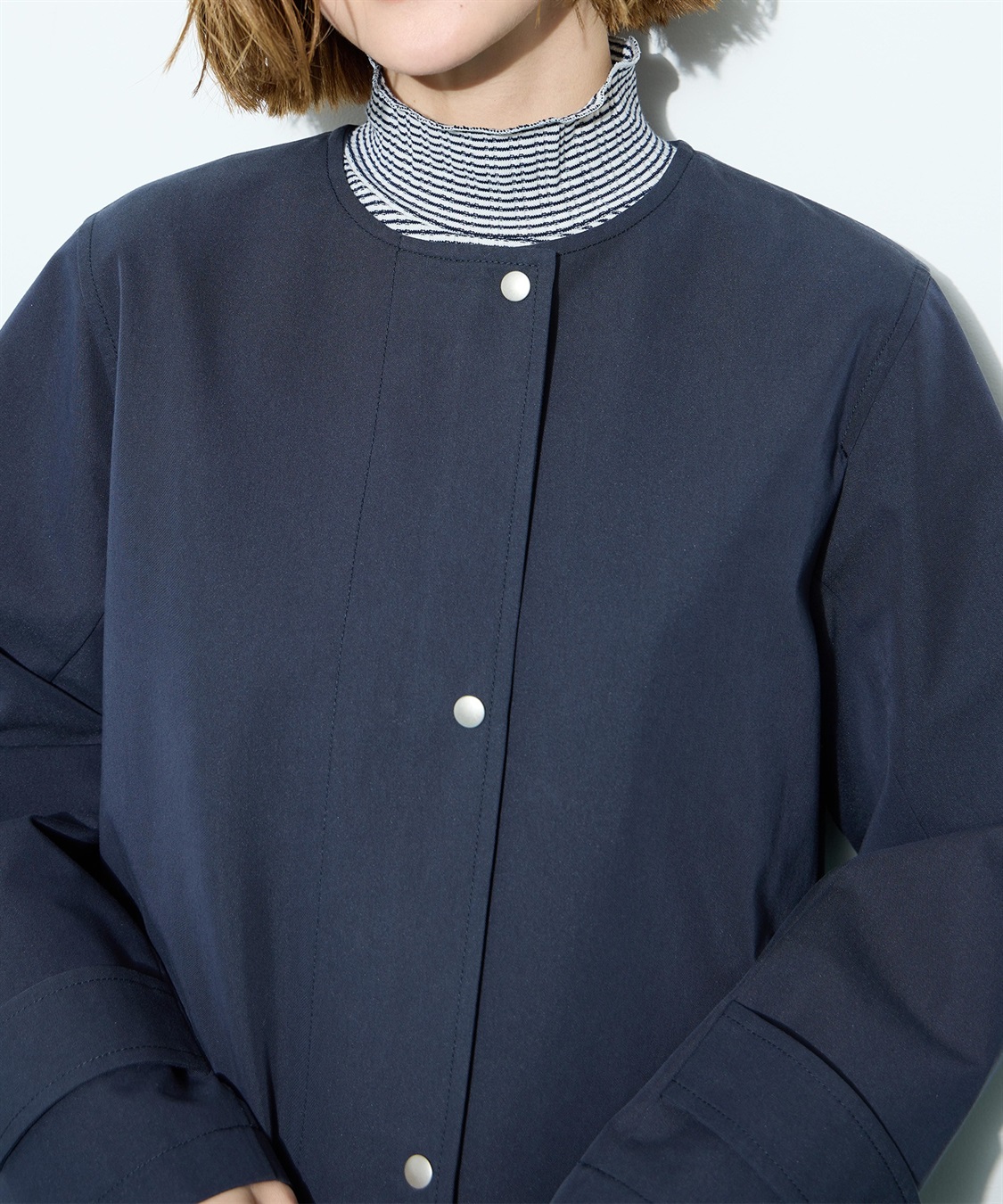 Petit Honfleur ノーカラーロングコート【はっ水・花粉が落ちやすい】_sub_17