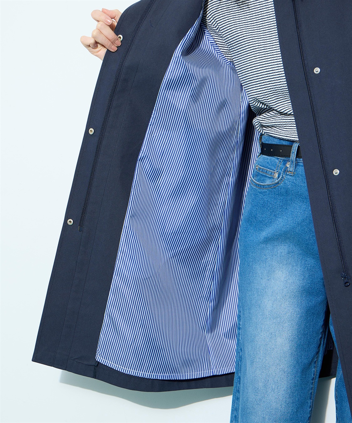 Petit Honfleur ノーカラーロングコート【はっ水・花粉が落ちやすい】_sub_21