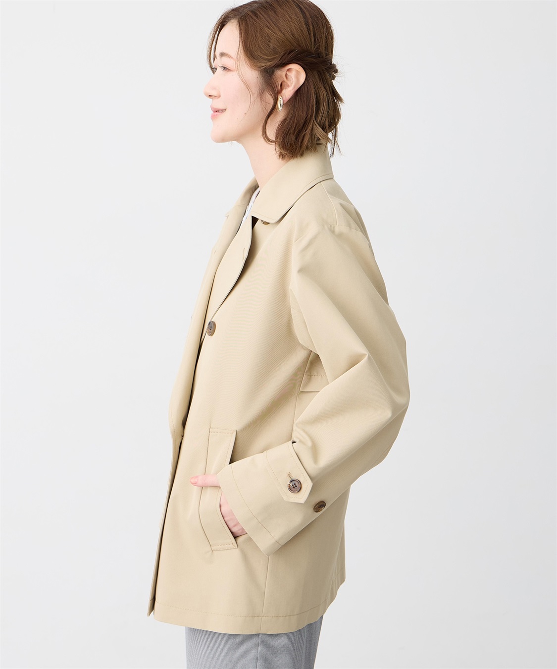 Petit Honfleur ハーフトレンチコート【はっ水・花粉が落ちやすい】_sub_4