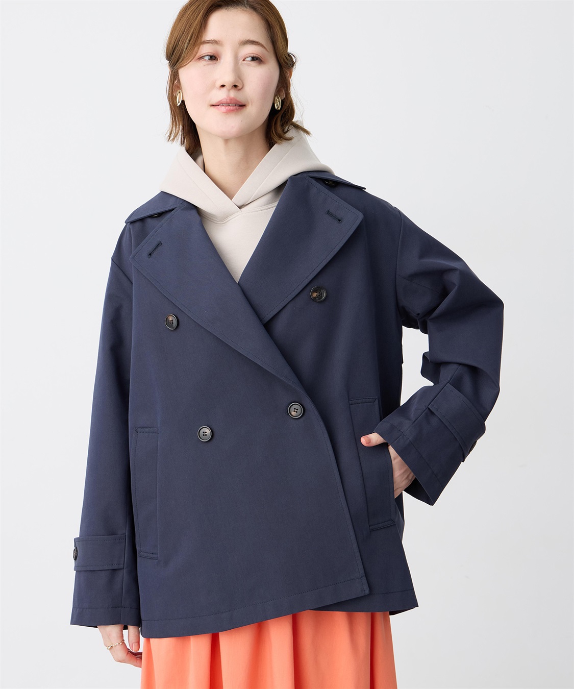 Petit Honfleur ハーフトレンチコート【はっ水・花粉が落ちやすい】_sub_7