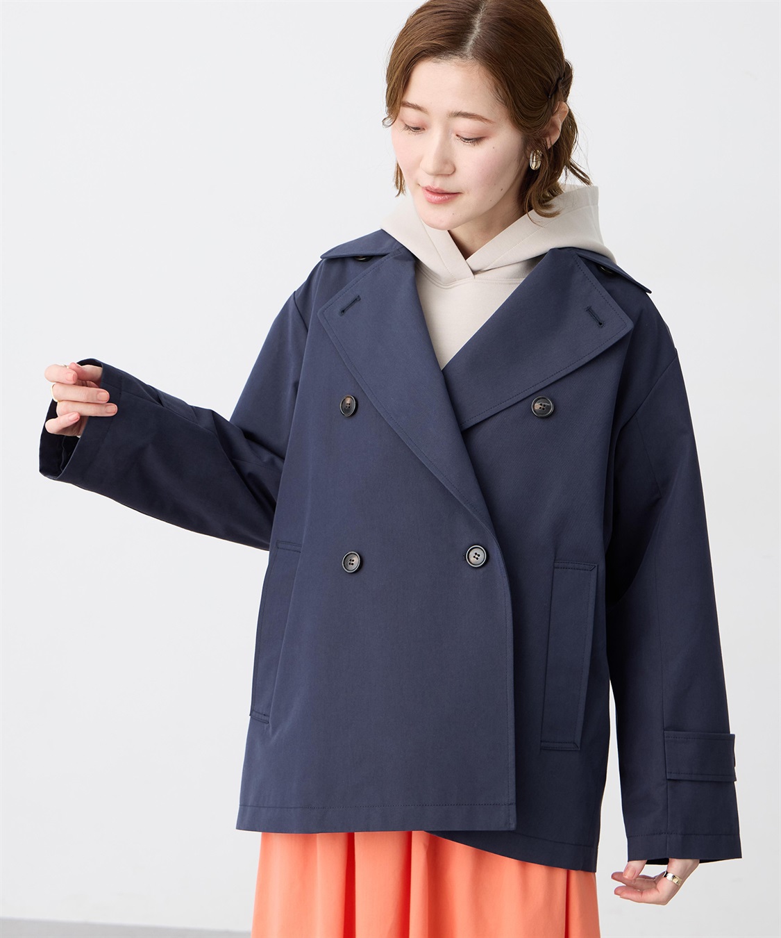 Petit Honfleur ハーフトレンチコート【はっ水・花粉が落ちやすい】_sub_8