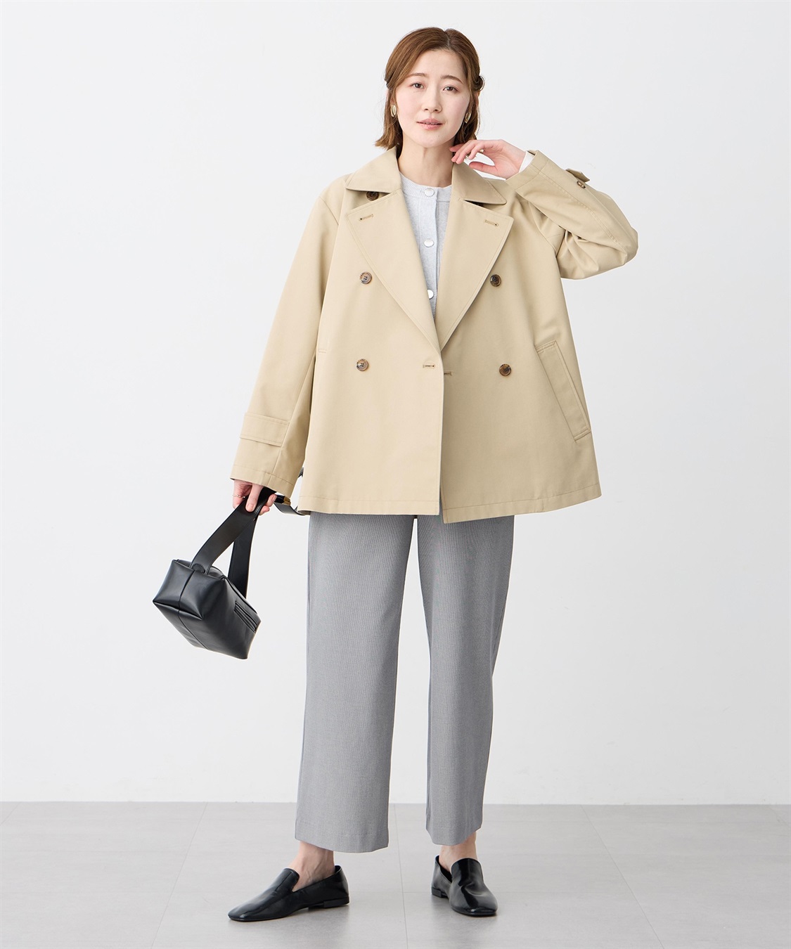 Petit Honfleur ハーフトレンチコート【はっ水・花粉が落ちやすい】_sub_16