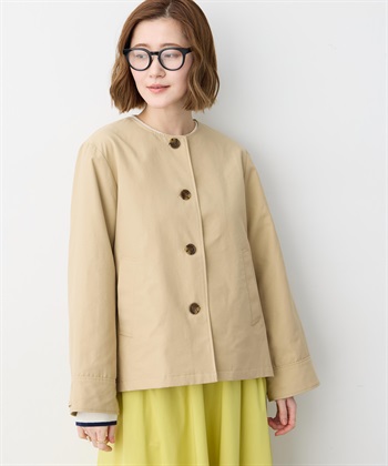 Petit Honfleur ノーカラーショートジャケット【はっ水・花粉が落ちやすい】_subthumb_1