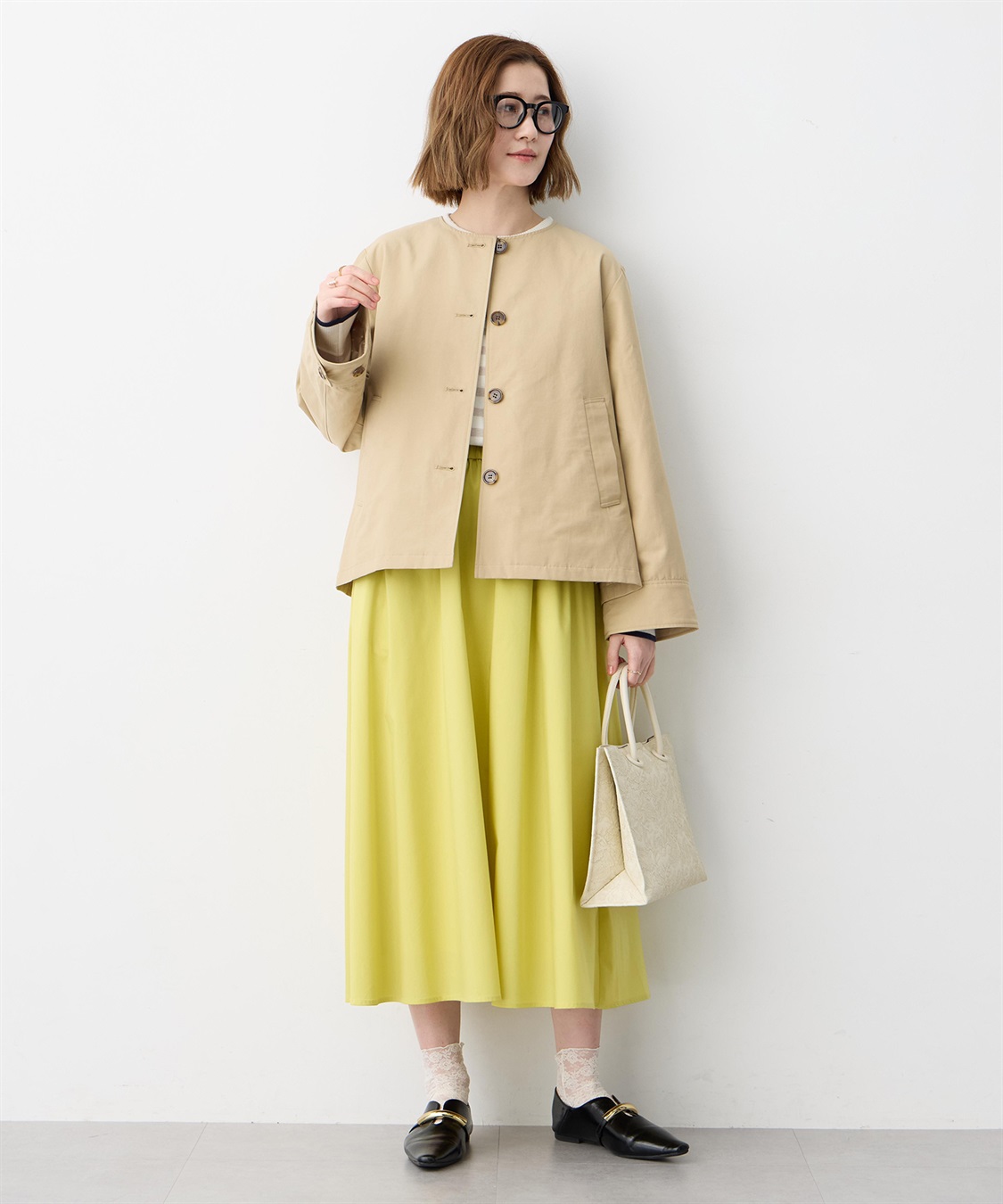 Petit Honfleur ノーカラーショートジャケット【はっ水・花粉が落ちやすい】_sub_13