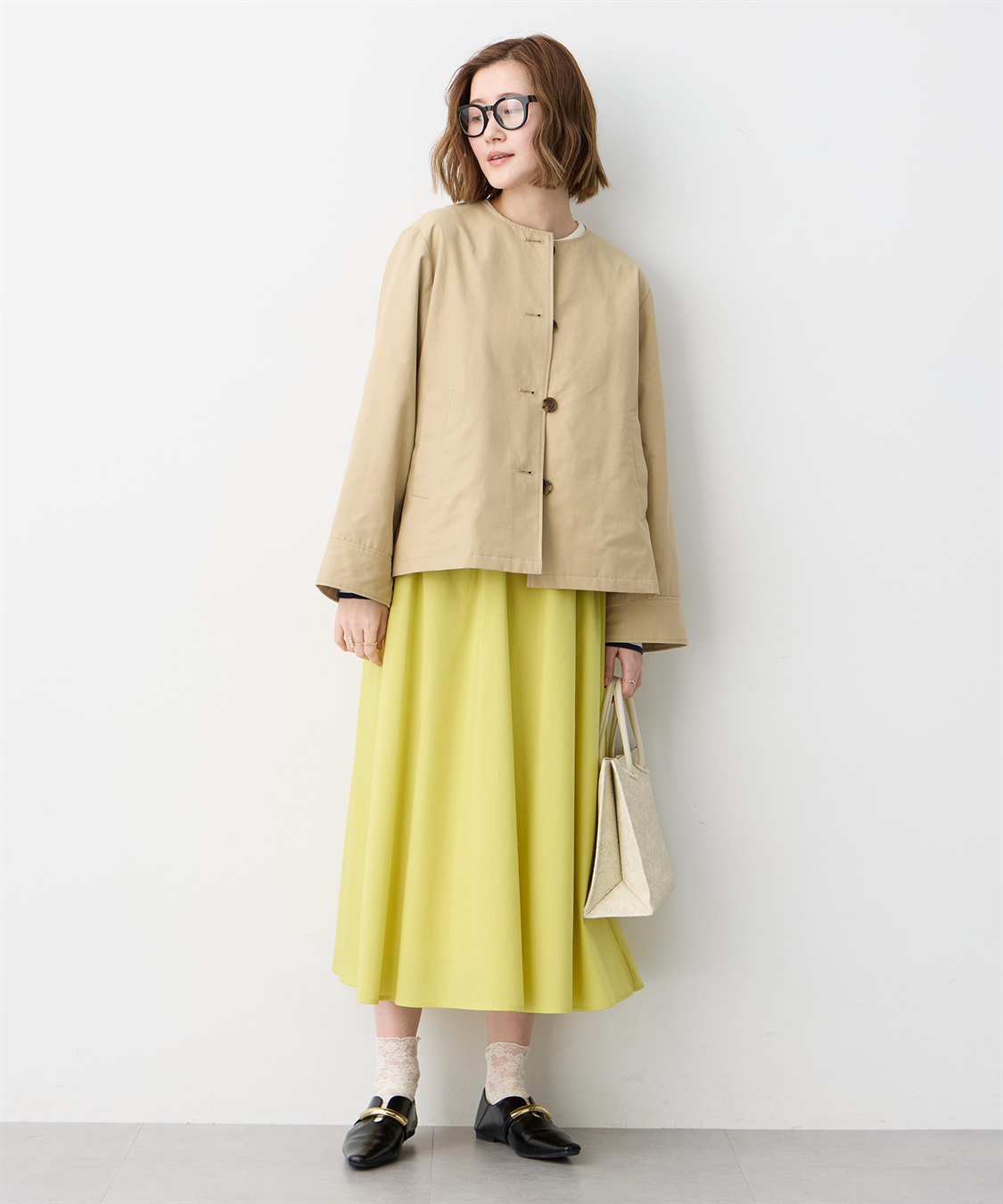 Petit Honfleur ノーカラーショートジャケット【はっ水・花粉が落ちやすい】_sub_15