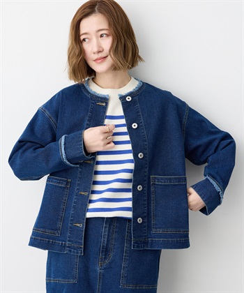 Petit Honfleur ノーカラーデニムジャケット_subthumb_7