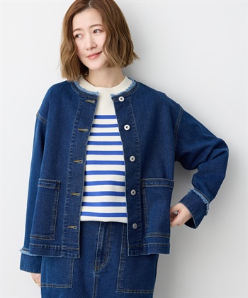 Petit Honfleur ノーカラーデニムジャケット_subthumb_8