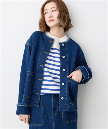 Petit Honfleur ノーカラーデニムジャケット_subthumb_9