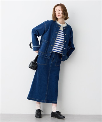 Petit Honfleur ノーカラーデニムジャケット_subthumb_13