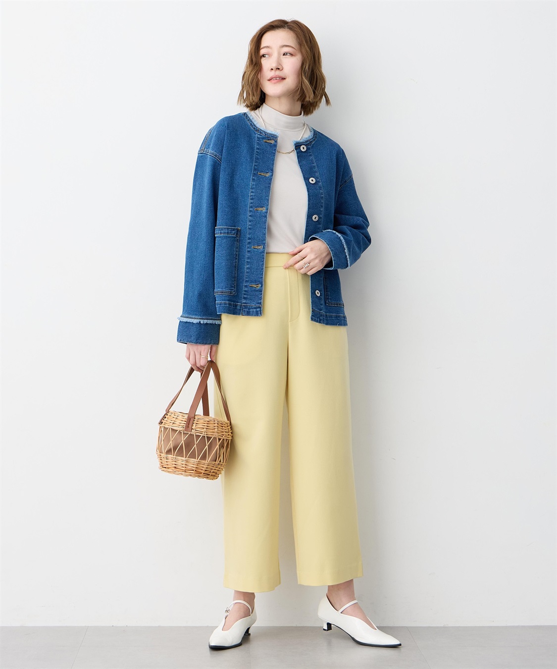 Petit Honfleur ノーカラーデニムジャケット_sub_15