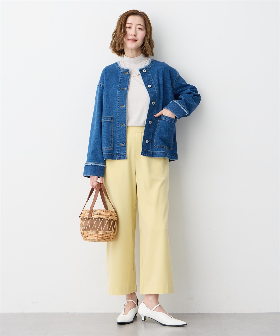 Petit Honfleur ノーカラーデニムジャケット_sub_16