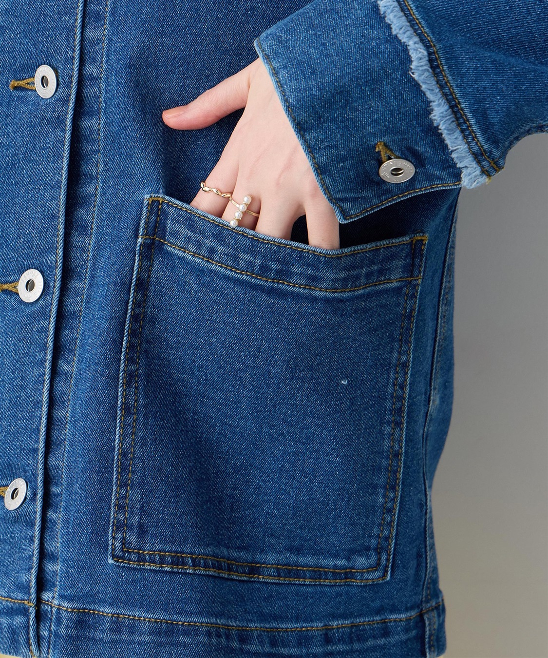 Petit Honfleur ノーカラーデニムジャケット_sub_20