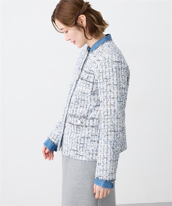 Petit Honfleur ノーカラーツイードジャケット_subthumb_1