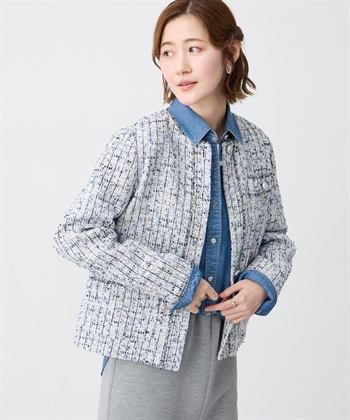 Petit Honfleur ノーカラーツイードジャケット_subthumb_6