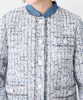 Petit Honfleur ノーカラーツイードジャケット_subthumb_11