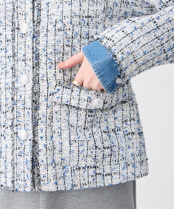 Petit Honfleur ノーカラーツイードジャケット_subthumb_12