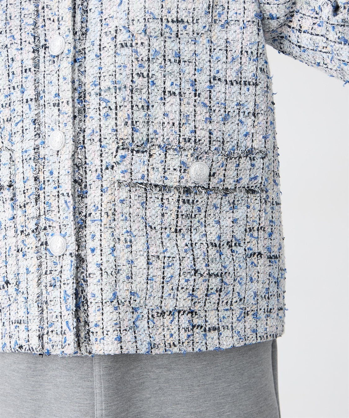 Petit Honfleur ノーカラーツイードジャケット_sub_14