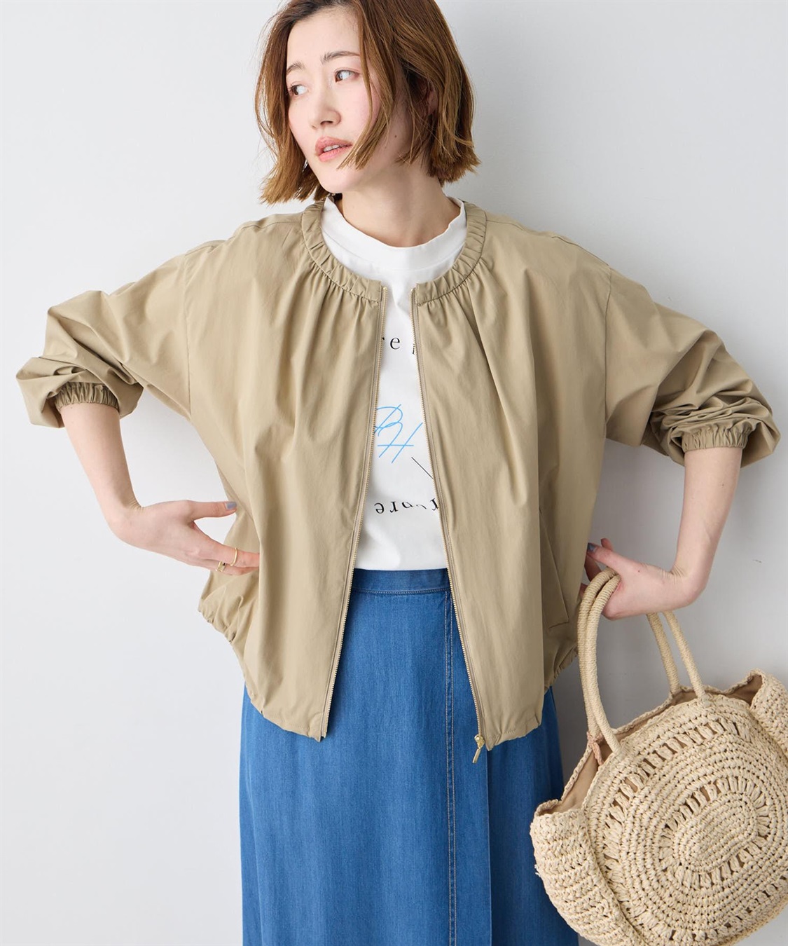 Petit Honfleur ギャザーショートブルゾン_sub_4