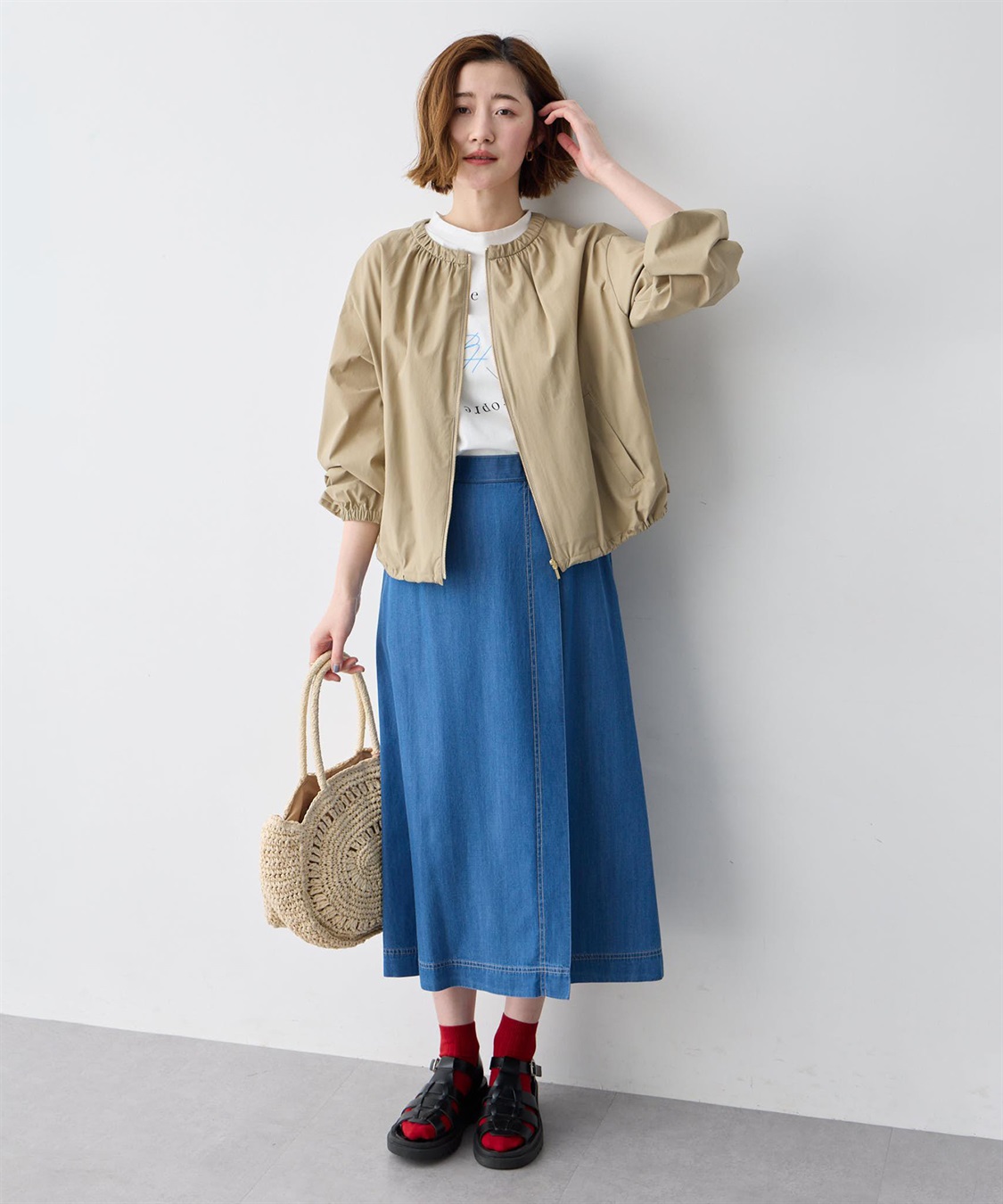 Petit Honfleur ギャザーショートブルゾン_sub_8