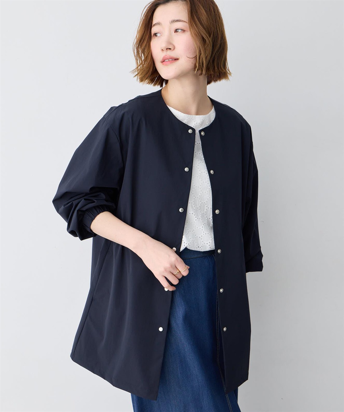 Petit Honfleur ドロストハーフコート_sub_7