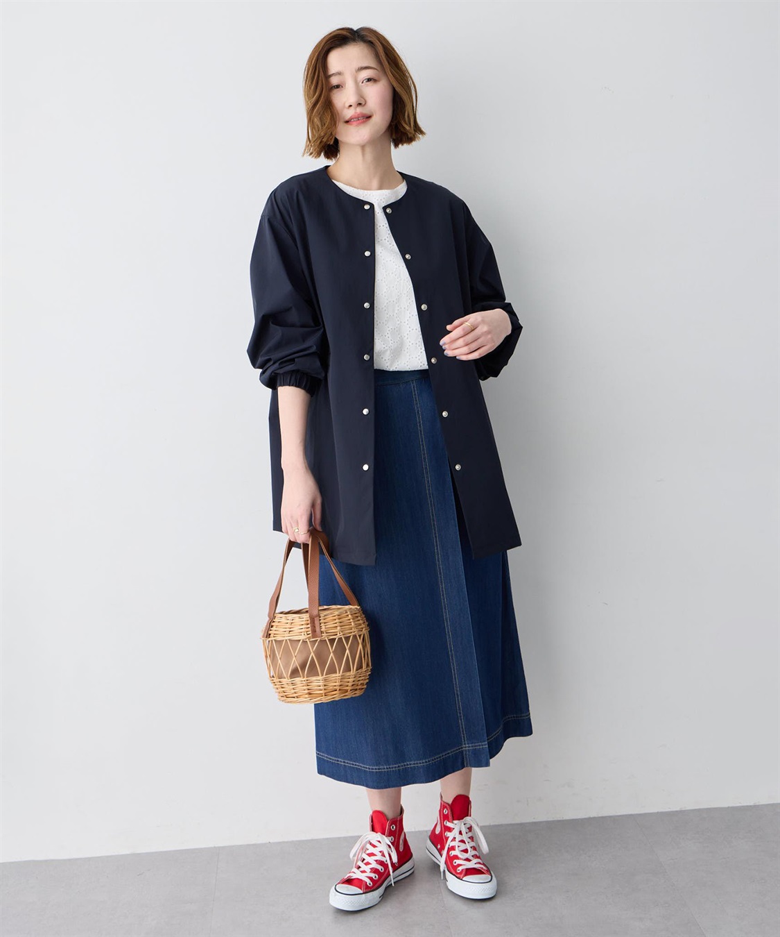 Petit Honfleur ドロストハーフコート_sub_9