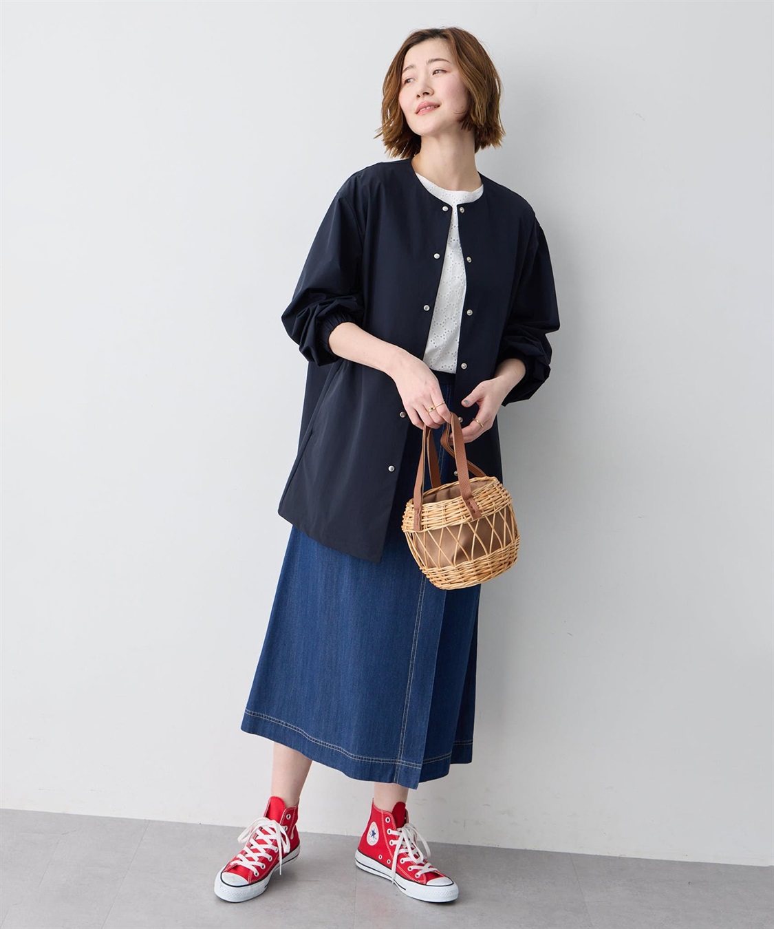 Petit Honfleur ドロストハーフコート_sub_10