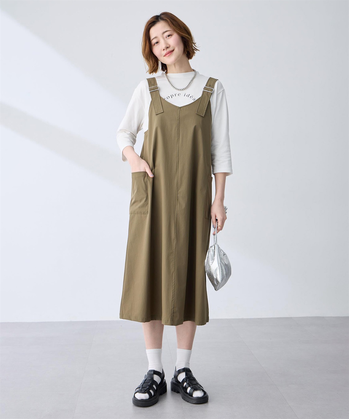 Petit Honfleur カーゴ風ジャンパースカート【はっ水】_sub_1