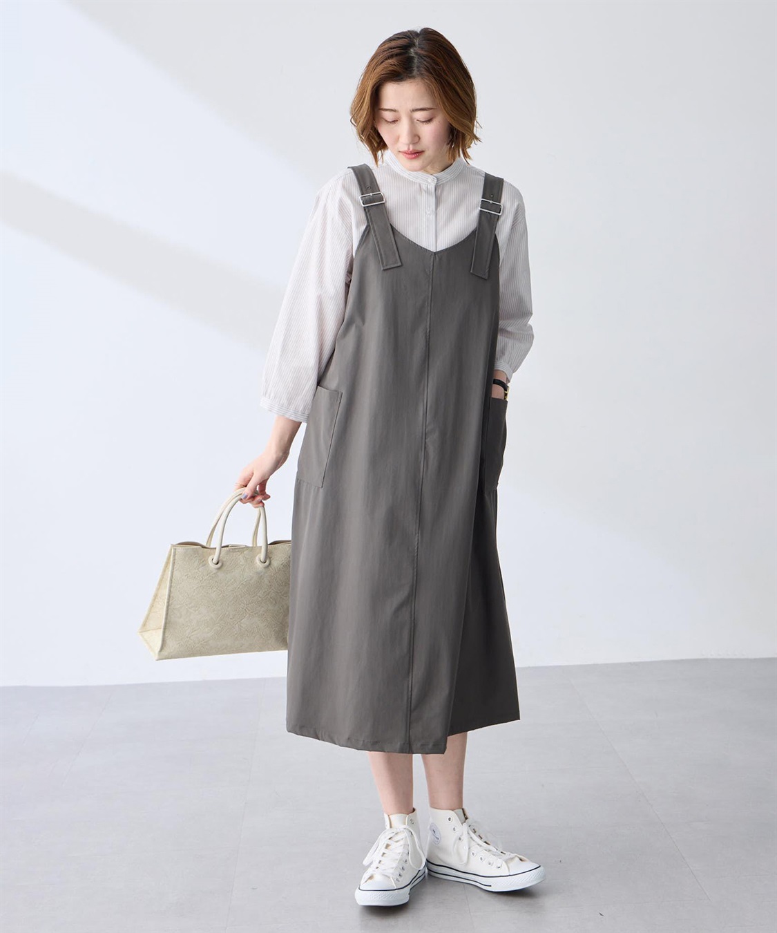 Petit Honfleur カーゴ風ジャンパースカート【はっ水】_sub_4