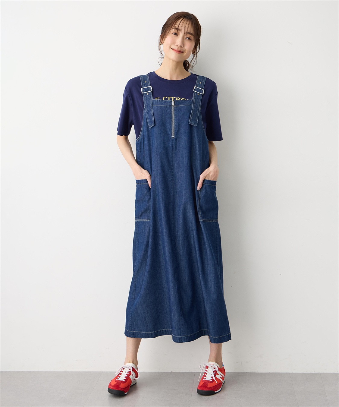 Petit Honfleur デニムカーゴジャンパースカート_sub_2