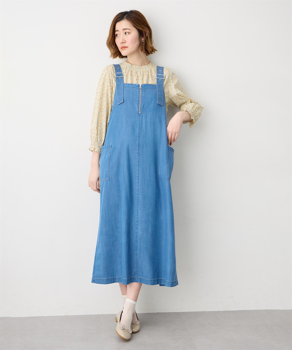 Petit Honfleur デニムカーゴジャンパースカート_sub_3