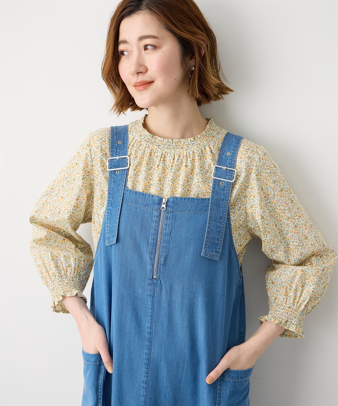 Petit Honfleur デニムカーゴジャンパースカート_sub_6