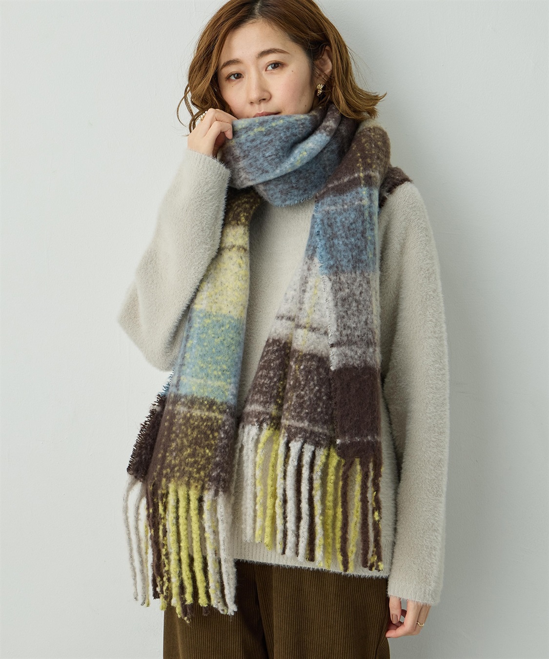 Petit Honfleur チェック柄マフラー_sub_1