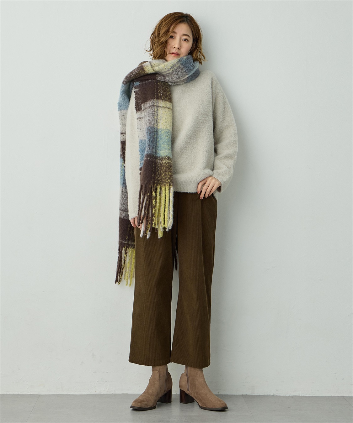 Petit Honfleur チェック柄マフラー_sub_8