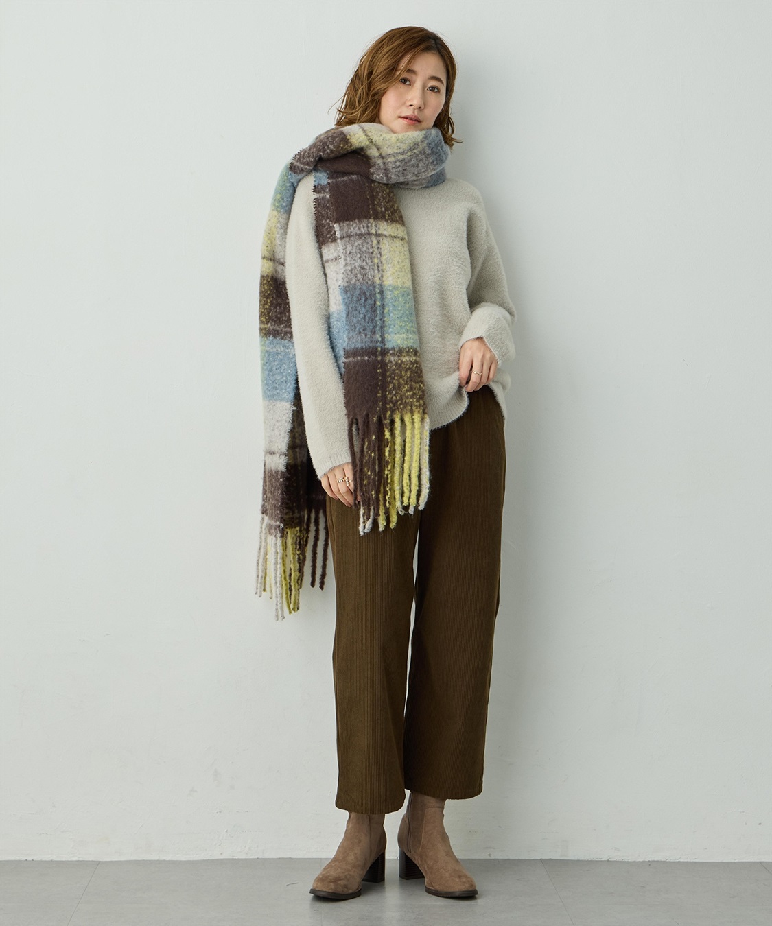 Petit Honfleur チェック柄マフラー_sub_10