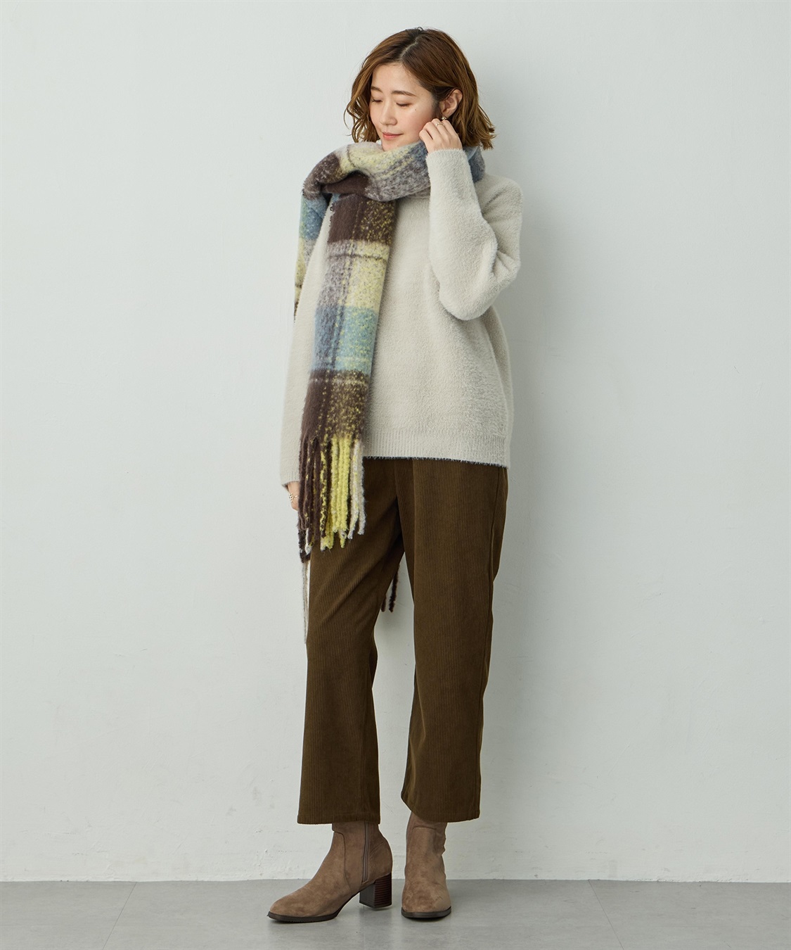 Petit Honfleur チェック柄マフラー_sub_12