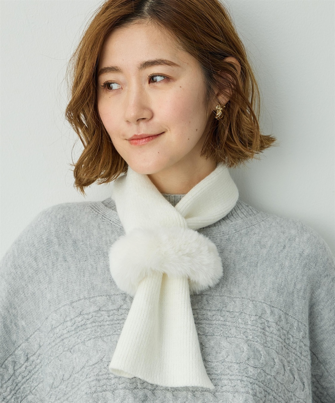 Petit Honfleur ファーニットマフラー_sub_2