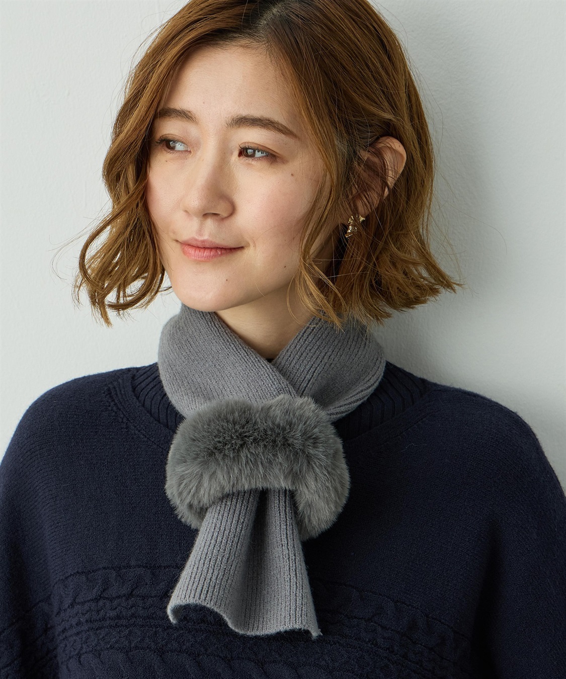 Petit Honfleur ファーニットマフラー_sub_5