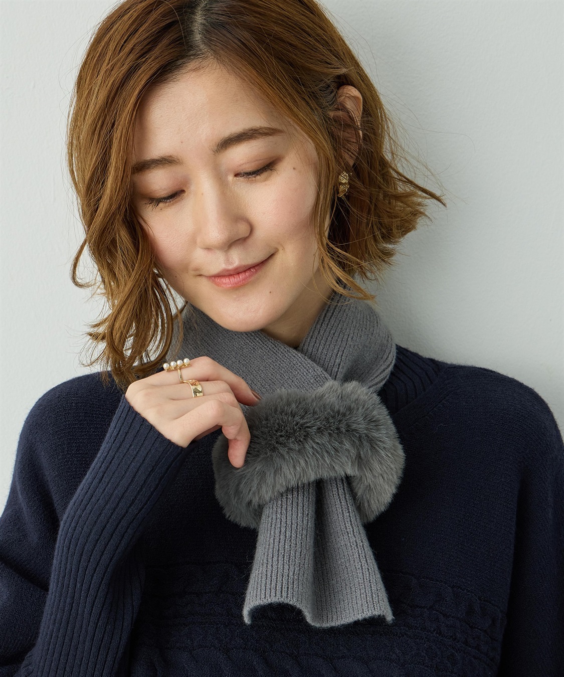 Petit Honfleur ファーニットマフラー_sub_6