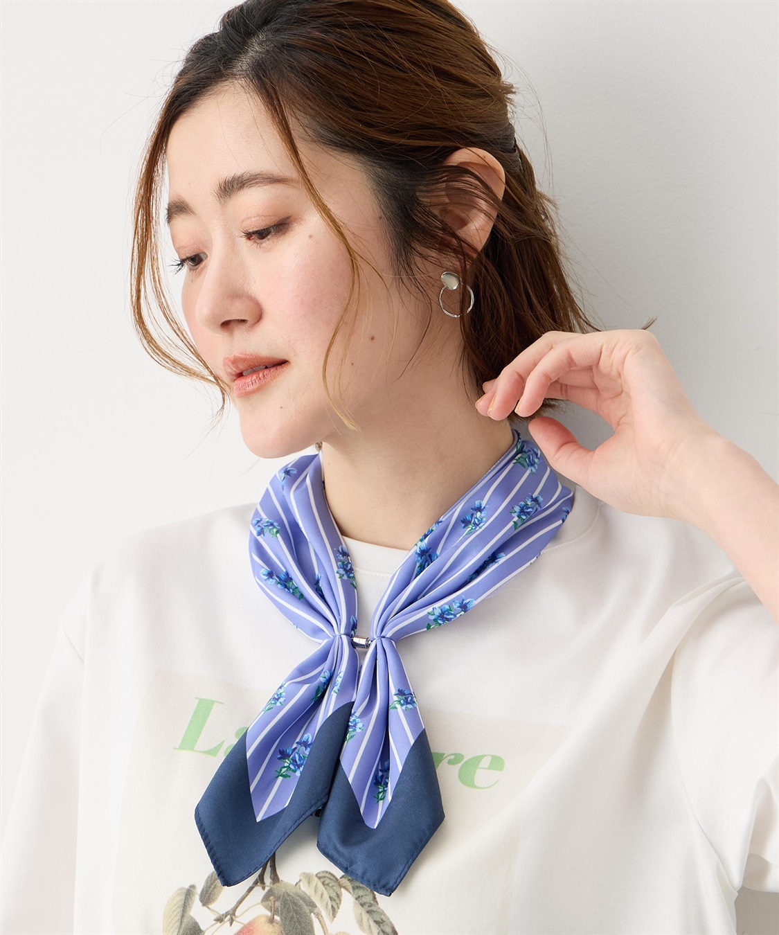 Petit Honfleur ワンタッチプリントスカーフ【接触冷感】_sub_1