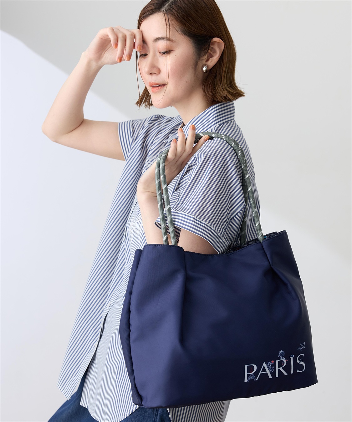 Petit Honfleur 【イラストレーターコラボ】PARISロゴ刺しゅうトートバッグ_sub_4