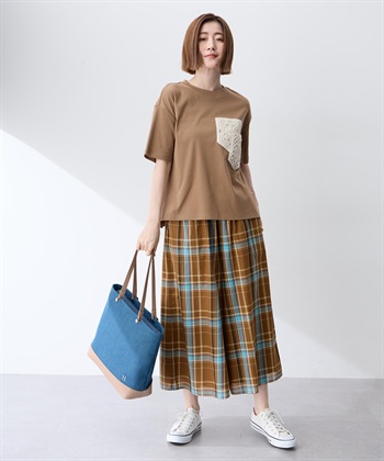 Petit Honfleur フェイクレザー&デニムトートバッグ【A4収納可能】_subthumb_3