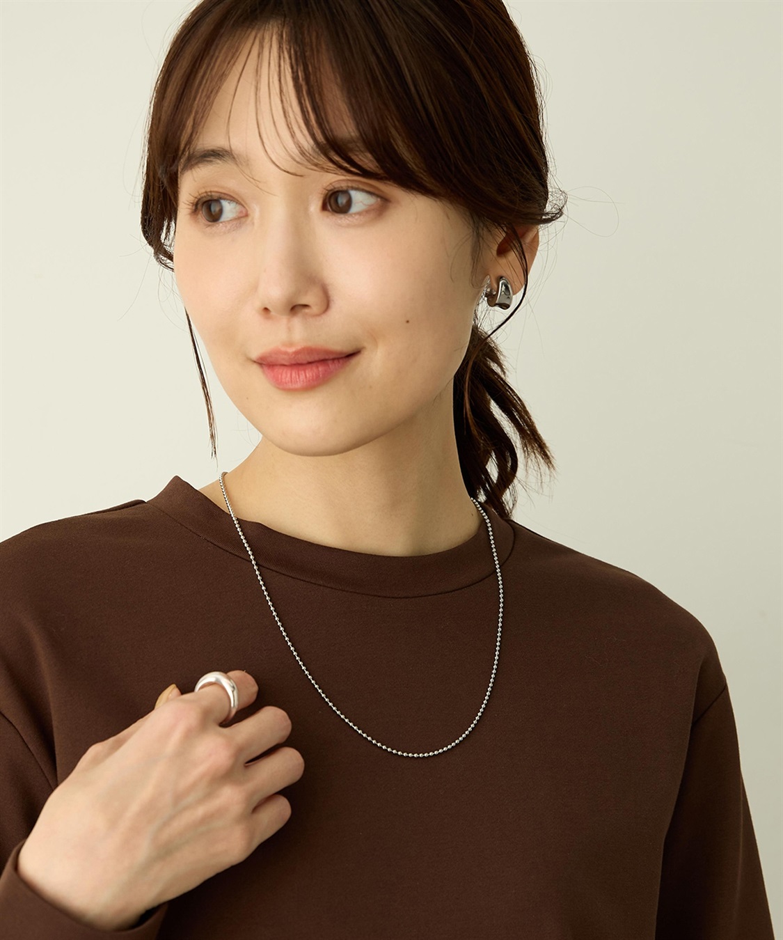 2連ボールチェーンネックレス Petit Honfleur｜クロスプラス公式通販サイト